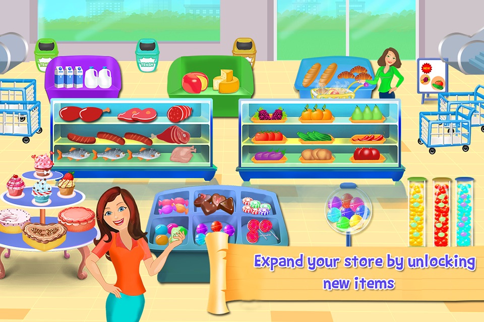 Supermarket Cash Register Sim- Kids Educational Shopping Mall & Time Management Fun Games screenshot 2