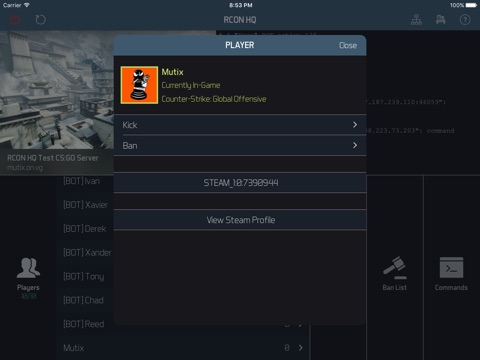 RCON HQ for iPad - Game Server Admin screenshot 2