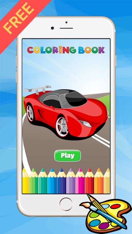 Super Car Coloring Book - Vehicle drawing for kid free game, Paint and color games HD for good kid