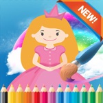 Princess Cartoon Paint and Coloring Book Learning Skill - Fun Games Free For Kids