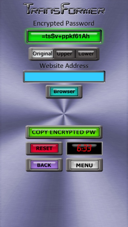 Transformer Password Encryption Generator