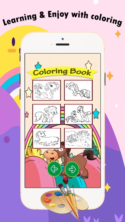 My Pony Coloring Book for children age 1-10: Games free for Learn to use finger while coloring with each coloring pages