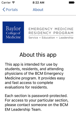 BCM EM Resident Evaluations screenshot 3