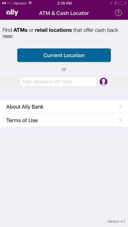 Ally’s ATM & Cash Locator