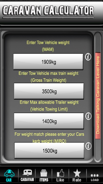 Caravan Calculator