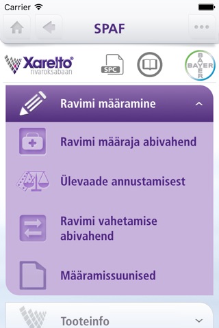 Xarelto (rivaroksabaan) arstile screenshot 2
