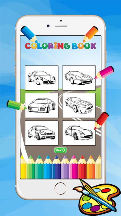 Super Car Coloring Book - Vehicle drawing for kid free game, Paint and color games HD for good kid screenshot-4