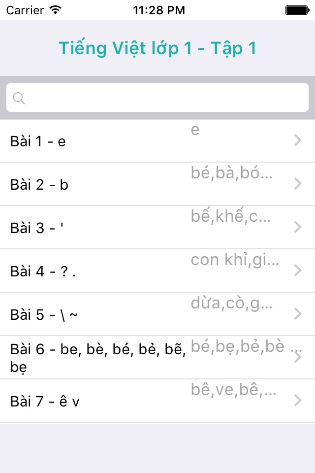 Tieng Viet Lop 1 - Tap 1 screenshot 4