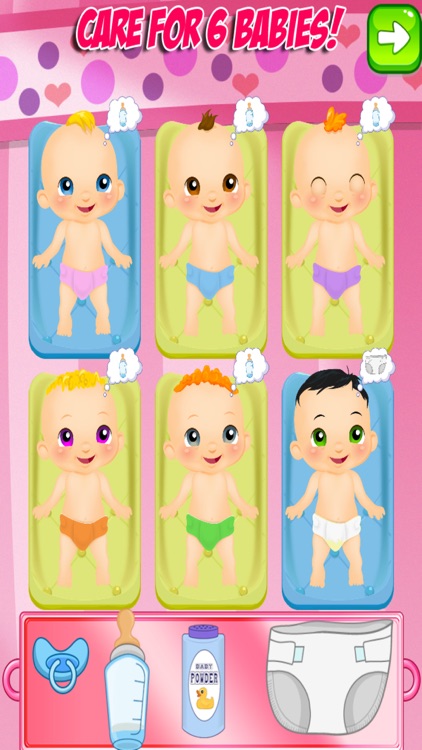 Newborn Baby Sextuplets - My Six New Baby Infant Care & Mommy Pregnancy Games