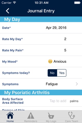 Psoriasis Manager screenshot 2