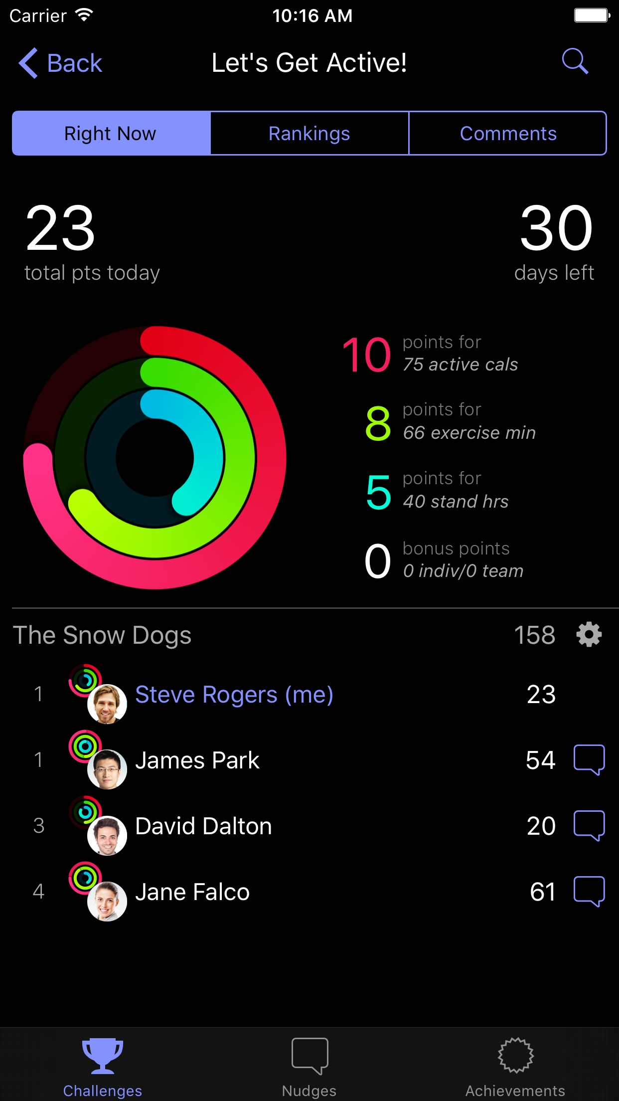Screenshot do app Challenges - Compete, Get Fit