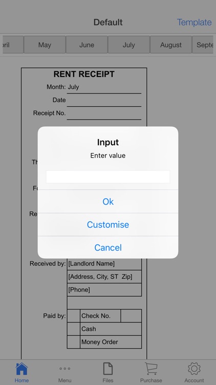 Monthly Rent Receipt