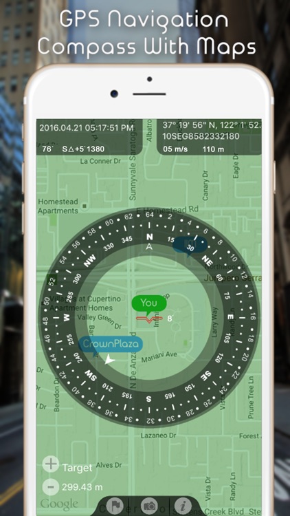 Commander Heading Compass - Minimalist, Digital GPS Finder