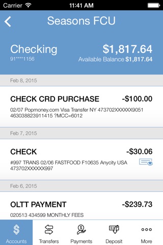Seasons FCU Mobile Money screenshot 4