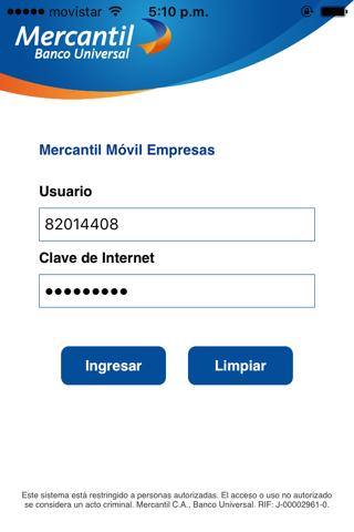 Mercantil Móvil Empresas screenshot 3