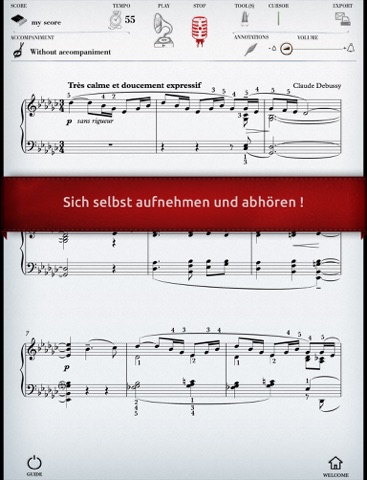 Play Debussy – La Fille aux cheveux de lin (partition interactive pour piano) screenshot 2