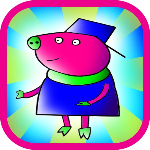 Coloring book kids Inside Paintbox color pig game Free edition