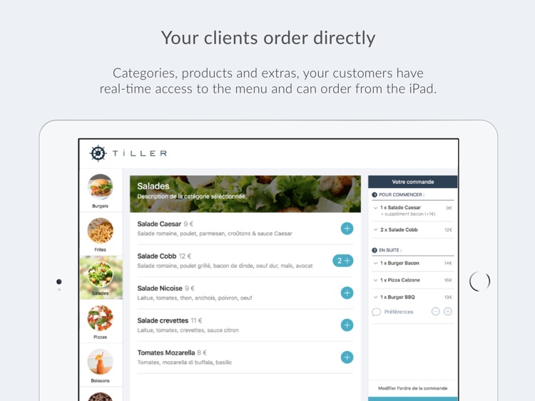 Tiller Order & Pay • Restaurant table ordering