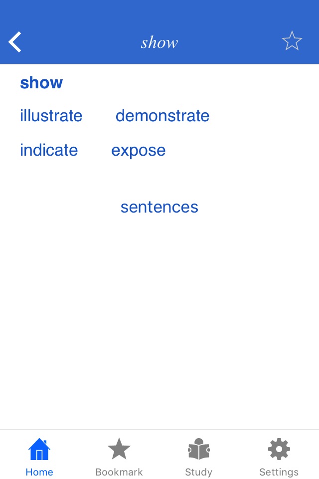 Synonyms and similar words for paraphrasing screenshot 2