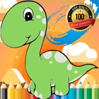Cute Dino Paint and Coloring Book Learning Skill - Fun Games Free For Kids