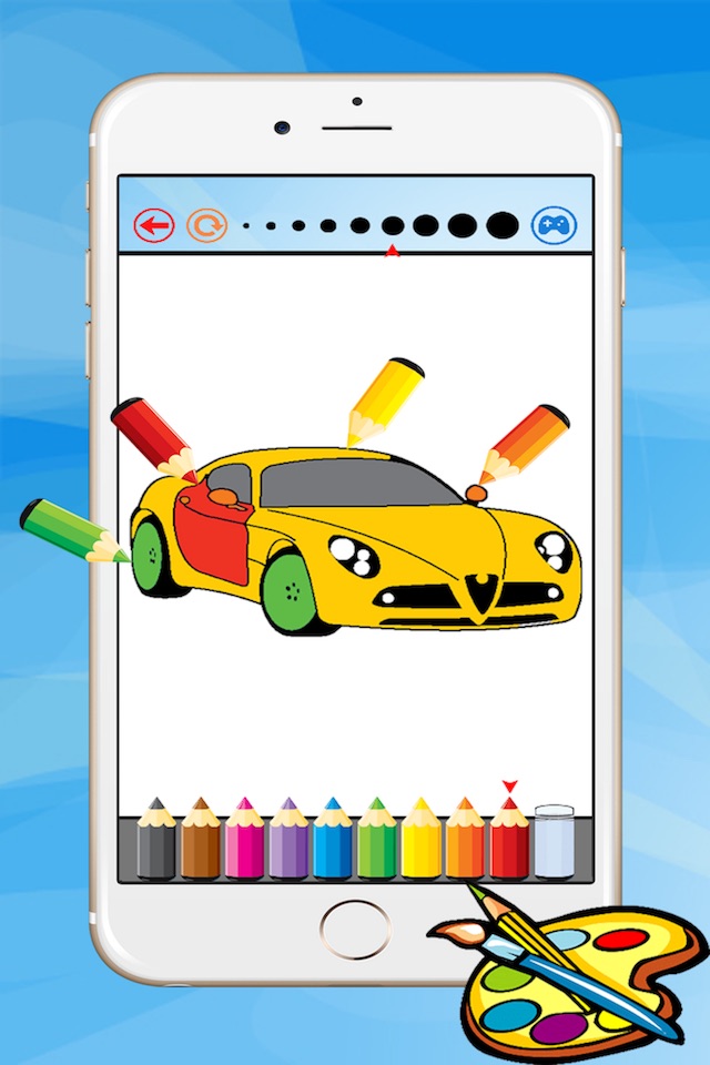 Super Car Coloring Book - Vehicle drawing for kid free game, Paint and color games HD for good kid screenshot 3