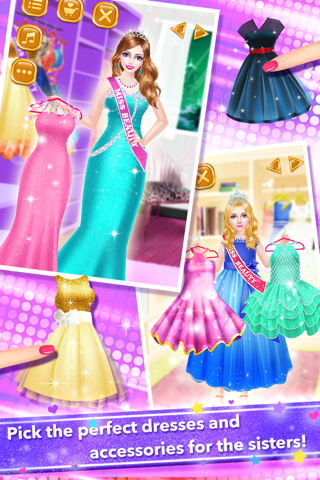 Sisters Beauty Contest - Pageant Queen Salon: Royal SPA, Makeup & Dressup Girls Game for FREE screenshot 4