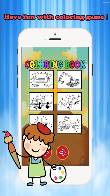 Kids Vehicle Dot to Dot Coloring Book - connect dots coloring pages learning games for any age