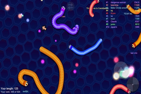 Slithering Snake Rolling - Glowing Multiplayer Player Online screenshot 3