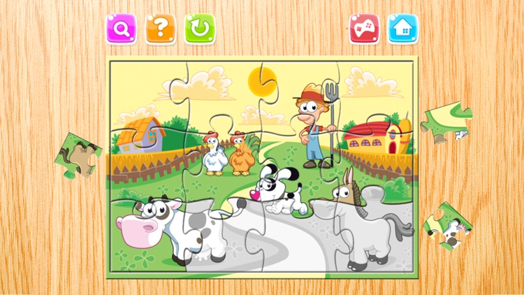 Farm and Animal Jigsaw Puzzle For Kids - educational young childrens game for preschool and toddlers screenshot-3