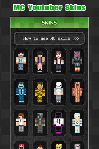 3D Youtuber Skins Collection - Pixel Texture Exporter for Minecraft Pocket Edition Lite screenshot 3