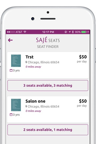 Sajé Seats - Find local rental salon seats screenshot 4