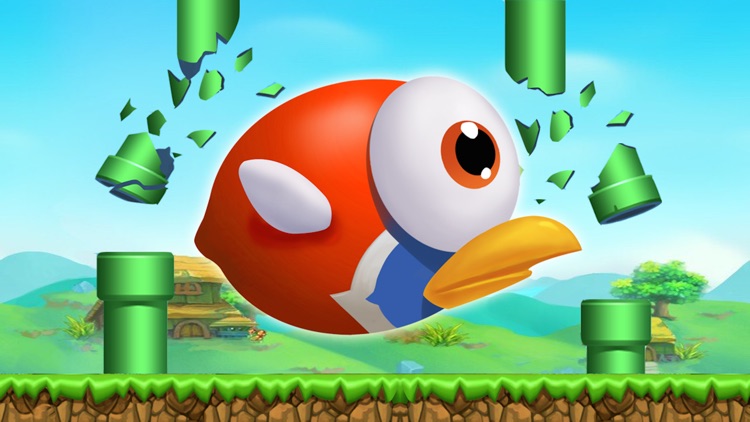 Red Bird Hero Jump In Color Sky Adventure Season