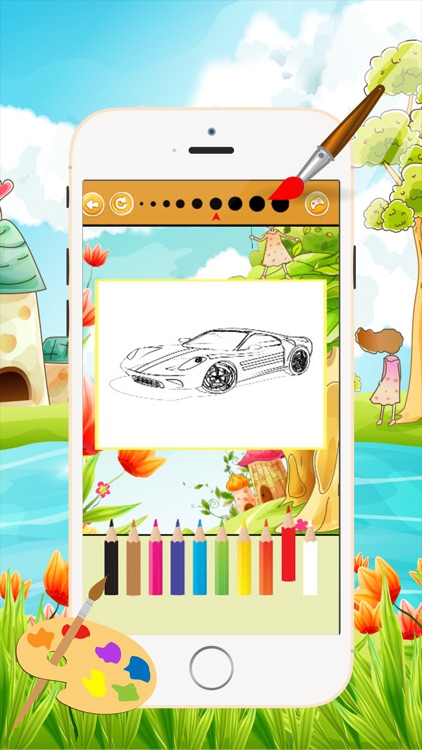 Sports Car Coloring Book - All in 1 Vehicle Drawing and Painting Colorful for kids games free