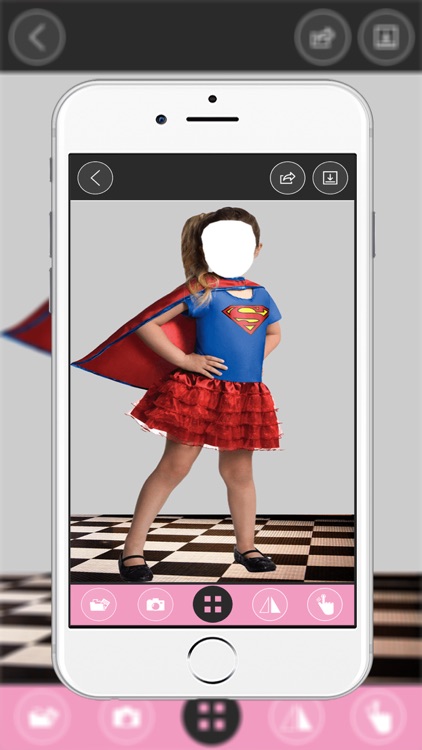 Kids Super Girl Suit New- New Photo Montage With Own Photo Or Camera screenshot-3