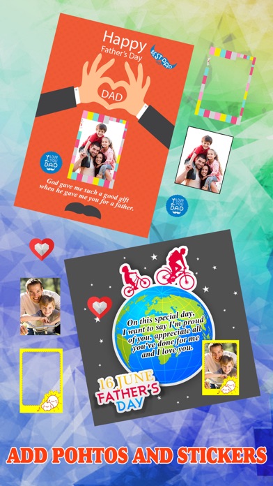 Father's Day Photo Frame.s, Sticker.s & Greeting Card.s Make.r HDのおすすめ画像3