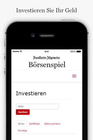 FAZ.NET Börsenspiel screenshot 2