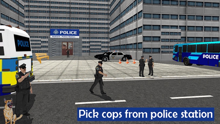 Police City Bus Staff Duty Simulator 2016 3D - London Anicent City Police Department Pick & Drop