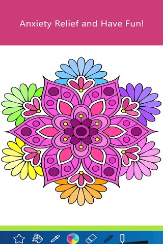 Mandala Coloring Pages Game For Girls - Adult Anxiety Stress Relief Color Therapy Anxious App screenshot 2