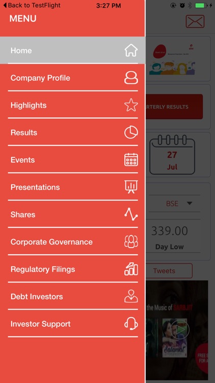 Airtel Investor - iPhone edition