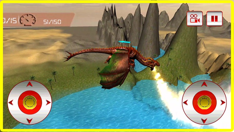 Flying Fire Dragon Flight Simulator 2016 – Train your blaze drake to fight jurassic war village