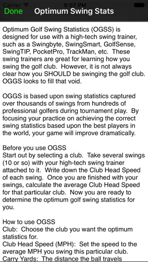 Optimum Golf Swing Statistics (OGSS)(圖3)-速報App