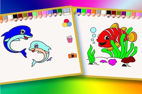 宝宝海底世界巴士总动员涂色应用2 - 儿童免费秘密花园填色海洋动物卡通版 screenshot 2