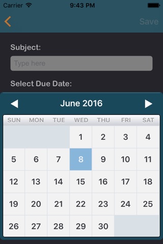 Due Dates screenshot 2