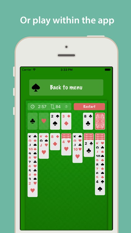 Quick Solitaire : Play in notification center as widget