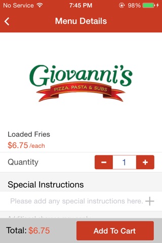 Giovanni's Pizza screenshot 3