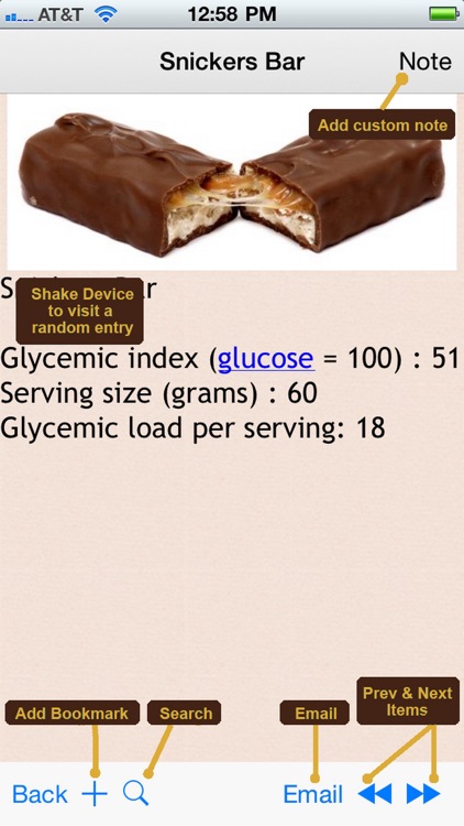 Glycemic Index and Load for Foods
