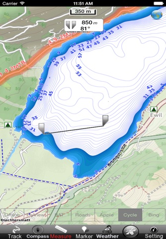 Lungerersee und Sarnersee HD - GPS Navi Karte für bootfahren angeln und segeln screenshot 2