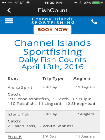 Скриншот из The Channel Islands Sportfishing App