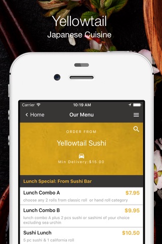 Yellowtail Sushi screenshot 2