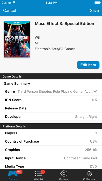 Video Games Manager, Collector, Inventory Database